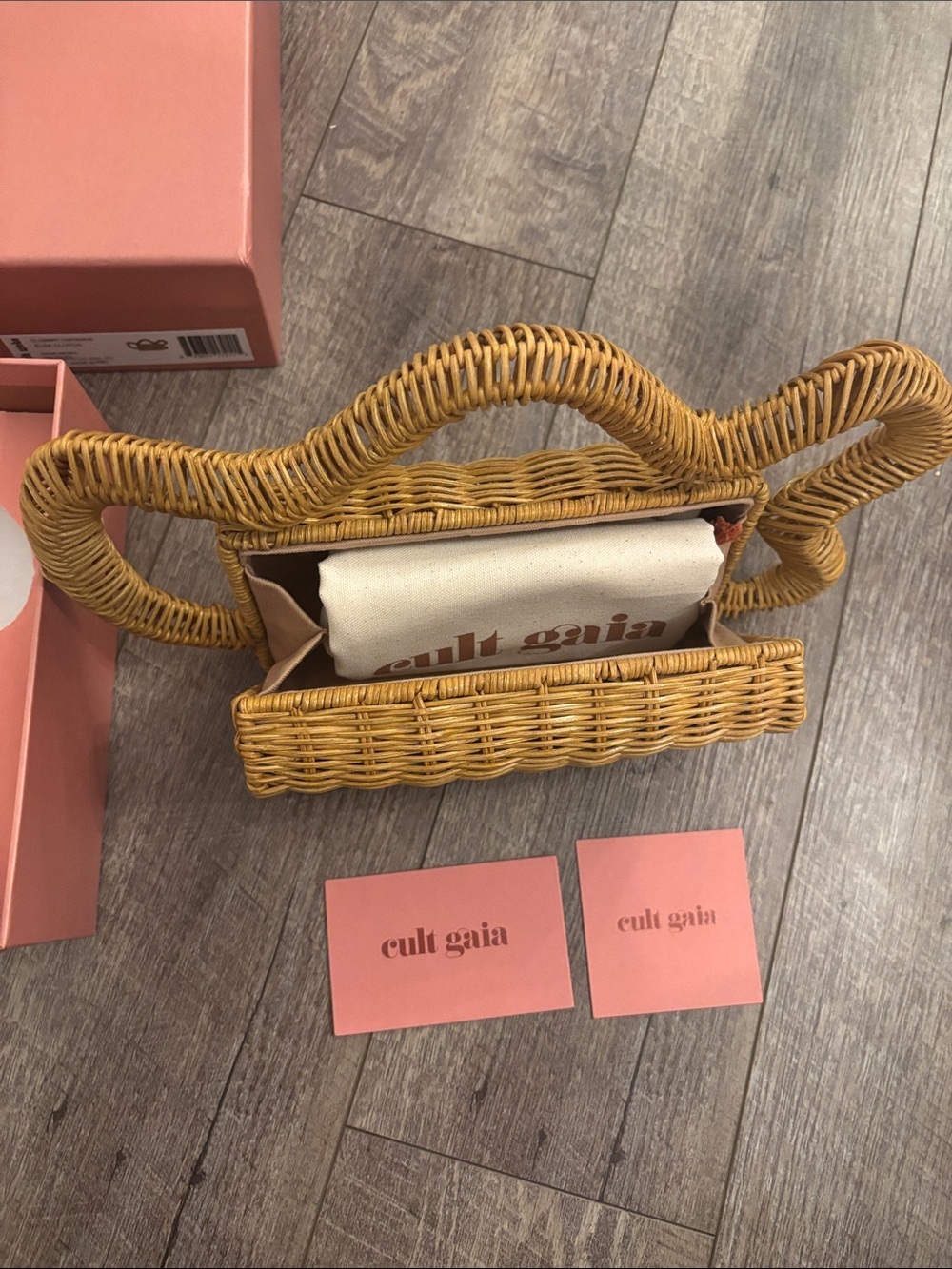 Cult Gaia Elsa Rattan Straw Bag NIB - Picture 3 of 4